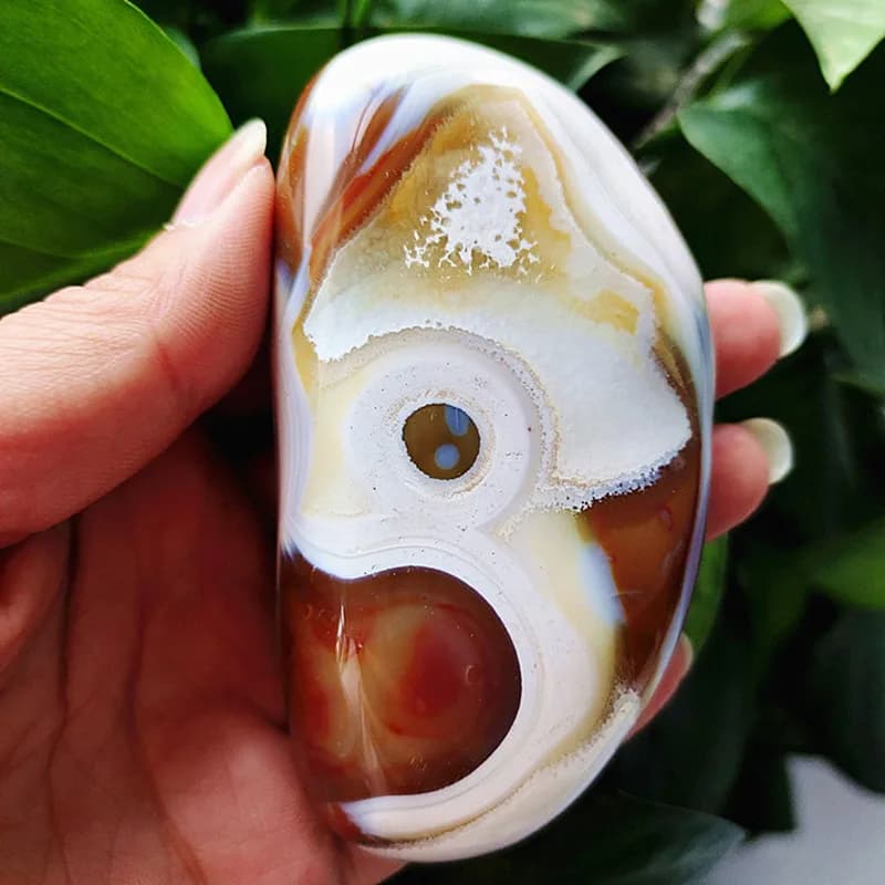 Natural Lace Stone Sardonyx Agate Palm Hand Play Witchcraft Supplies Meditation Spiritual Decor Home Decoration Healing Crystals