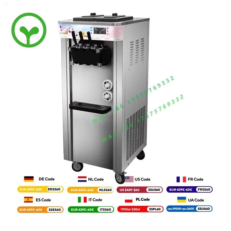 【Premium】SIHAO Commercial Ice Cream Maker  hine: 20L-28L/Hour Capacity,High-Speed Cooling System for Shops/Cafes/Food Stalls
