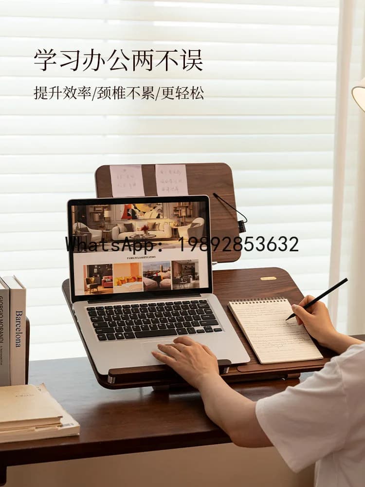 PYJ Wooden Reading Stand Desktop Writing Board Learning Reading Stand Height Increasing Stand Multifunctiona