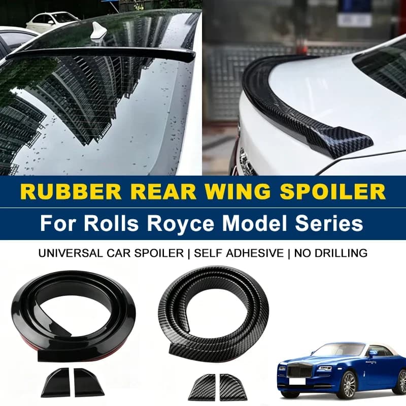 For Rolls-Royce Phantom Ghost Cullinan Wraith Dawn Silver-Spirit 1.5M Self-Adhesive Rear Spoiler Wing No Drill Trunk Lip Parts