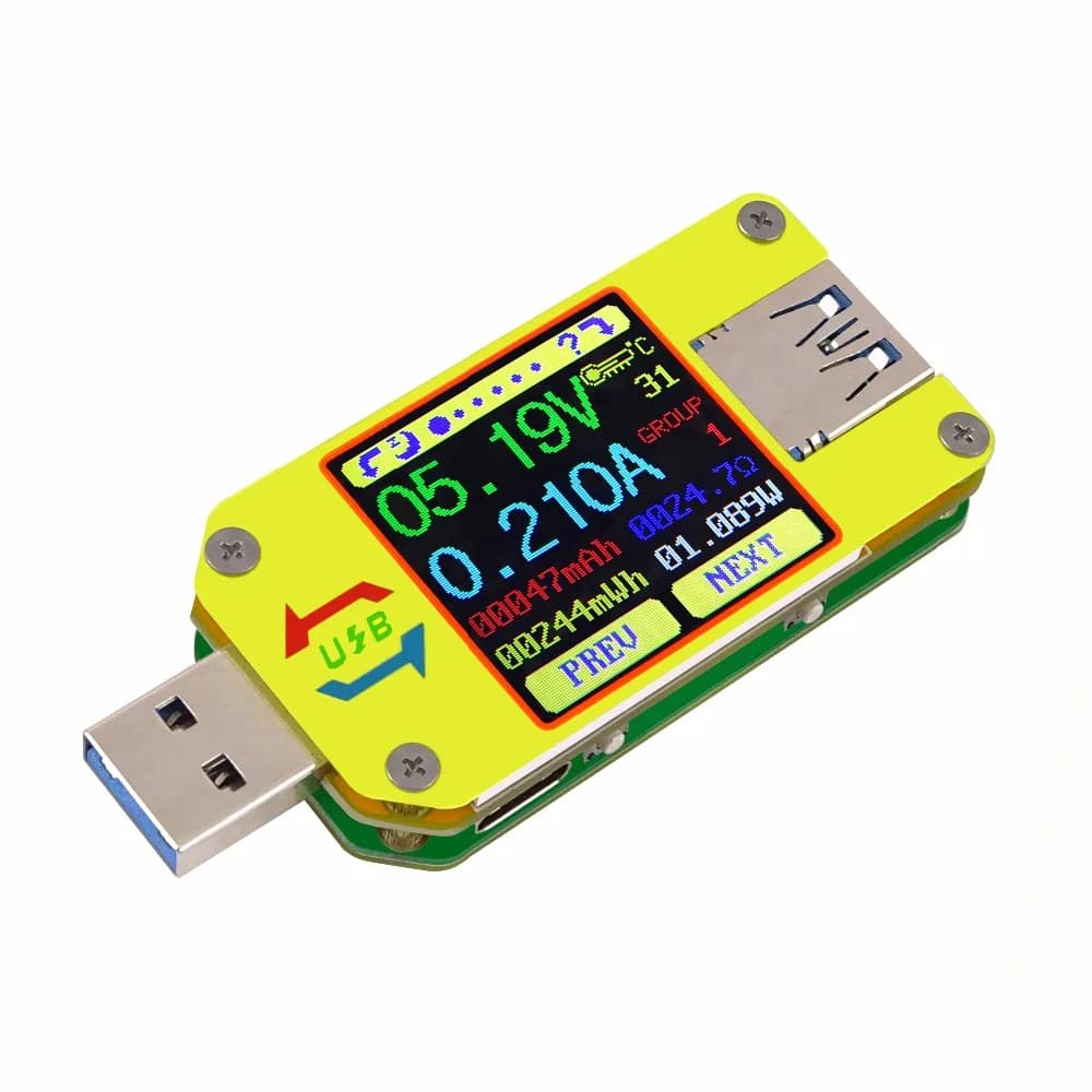 Display Voltage Current Meter Voltmeter Ammeter Battery Charge Cable Resistance Tester USD3.0 Tester ROKTOOLS