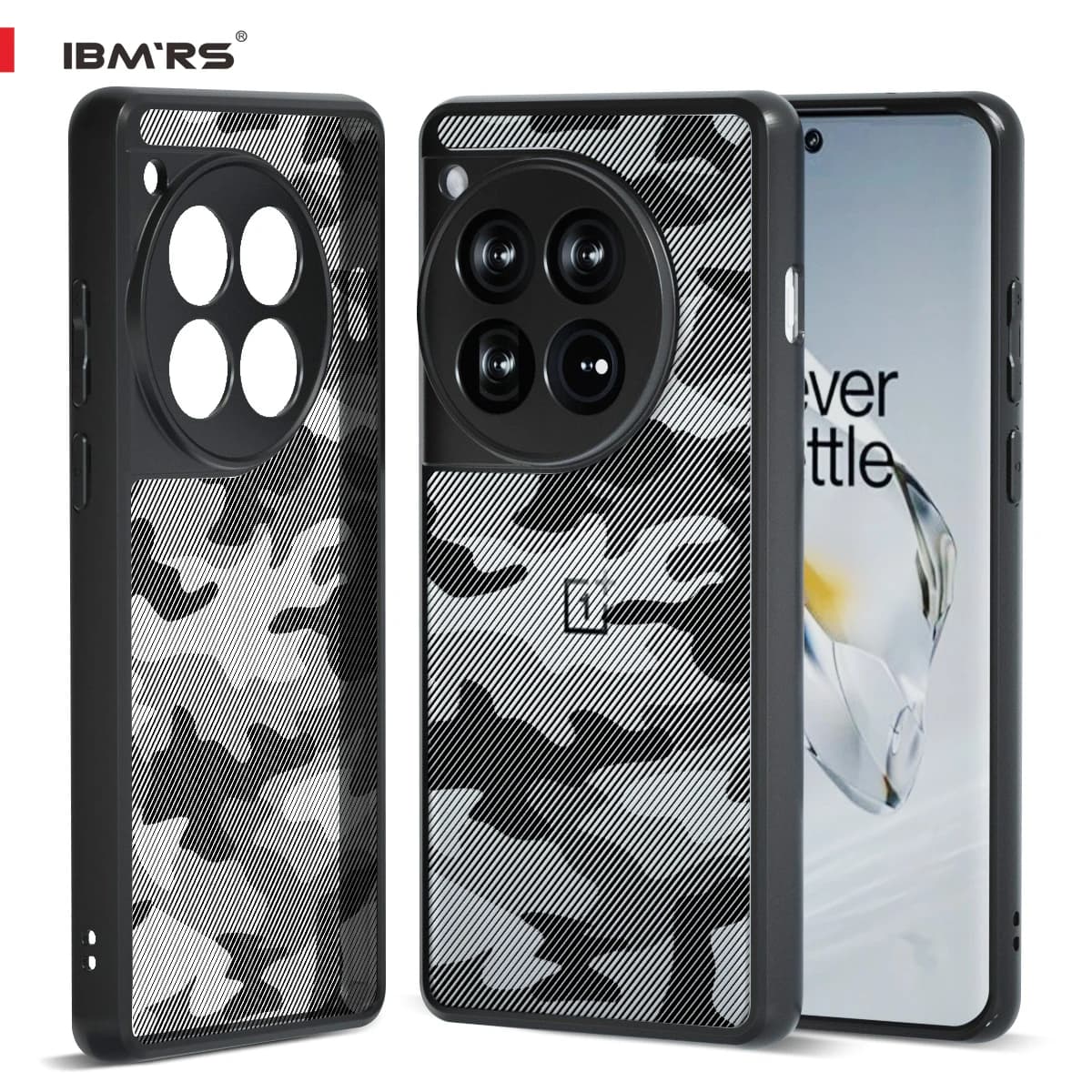 IBMRS Military Grade Case for OnePlus 12, Camo Shockproof Cover with Anti-Scratch Hard PC Back