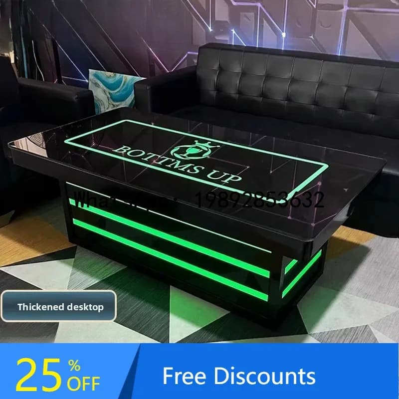 CZ Special Bar Glass Stainless Steel Enclosed Marble Rock Board Enclosed Table Modern