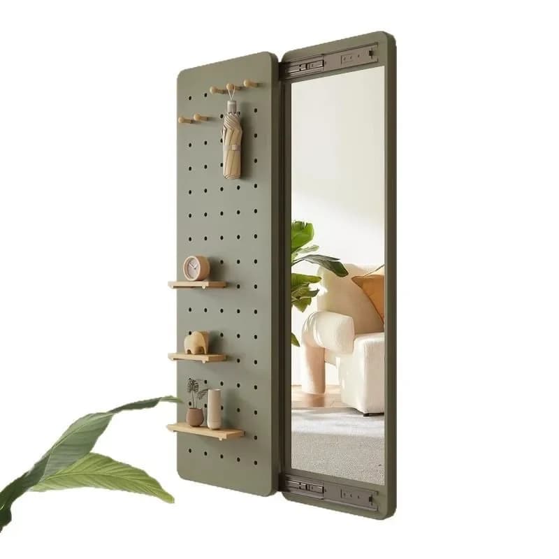 Full-length mirror Invisible push-pull full-body mirror Closed and hidden Wall-mounted porch fitting mirror