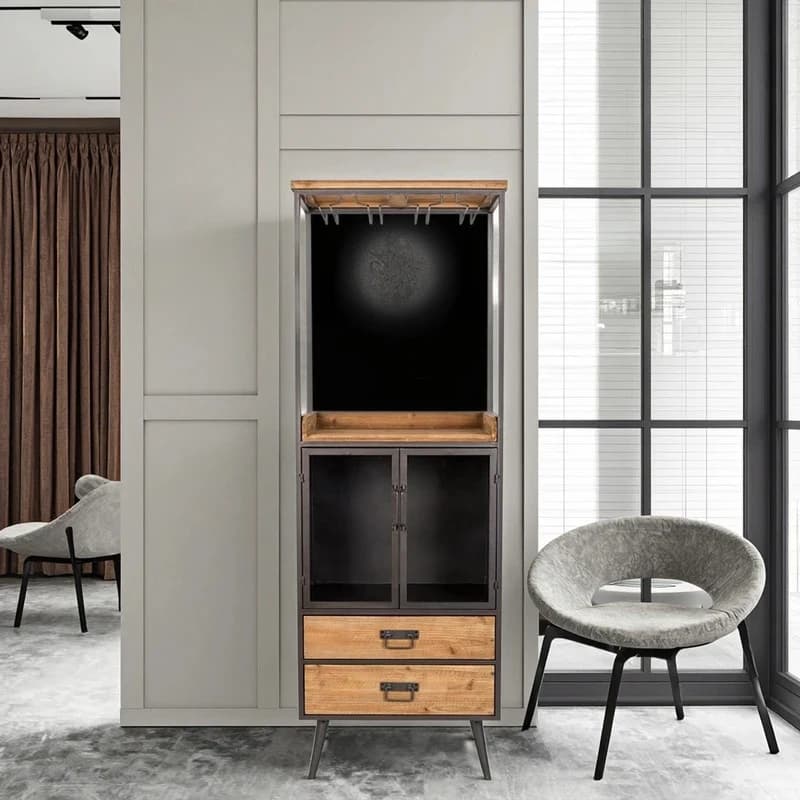 Z DU'S Modern Solid Wood Cinet Slim Tall Den, Space-saving. Featur And Drawers With Ample Storage Capacity