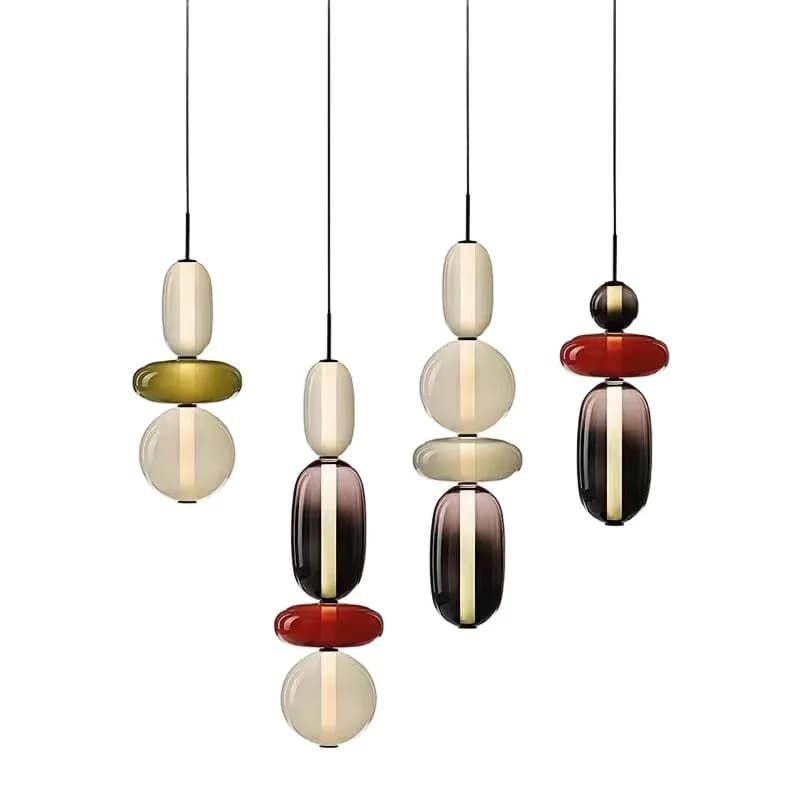 Nordic postmodern bar counter stained glass ball cross-border chandelier designer restaurant bedroom bedside lamp cafe
