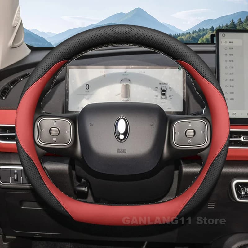 Leather Car Steering Wheel Cover For GWM ORA 03 Funky Cat 2025 Covers For Covers Auto interior GWM ORA 03 Accessories 2025