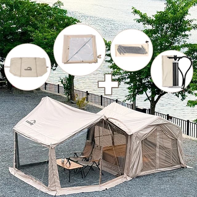Inflatable Tent 7 Sqm For Camping Air Tents 4-6 Person Glamping Air Tents