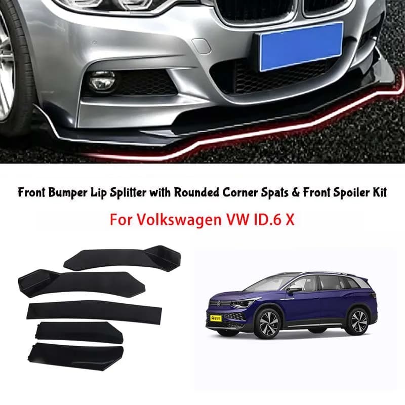 5-Segment Adjustable Front Bumper Lip Splitter Body Kit For Volkswage ID.6 X body kits