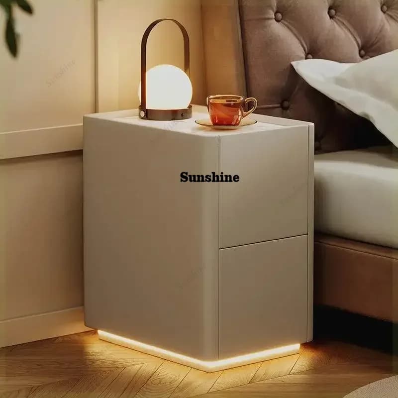 Narrow Solid Wood Rustic Nightstands Small Drawers Organizers Minimalist Makeup Light Kawaii Cute Nachttisch Library Furniture