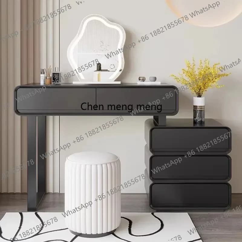 Black Simple Vanity Table Classic Vintage Storage Drawer Vanity Table Luxury European Table Schminktisch Bedroom Furniture