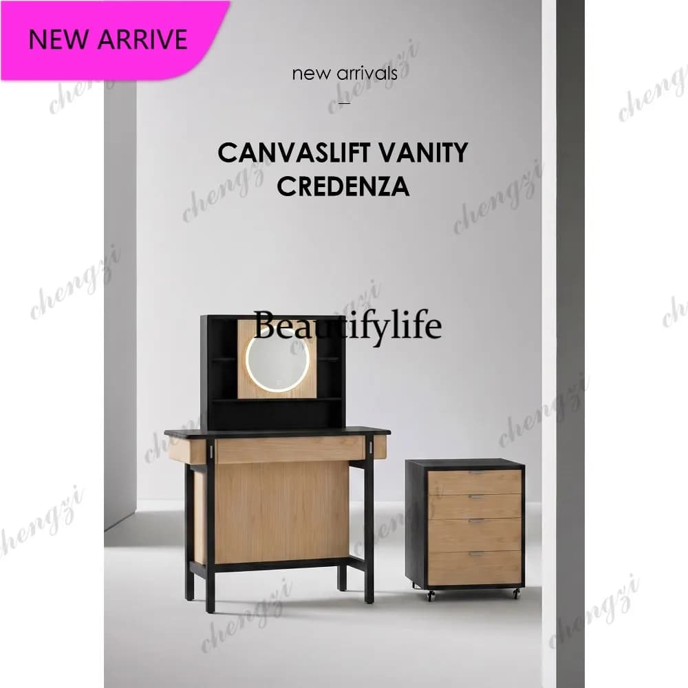M132 Makeup table, dresser, storage cabinet integrated, new solid wood small apartment mirror chest