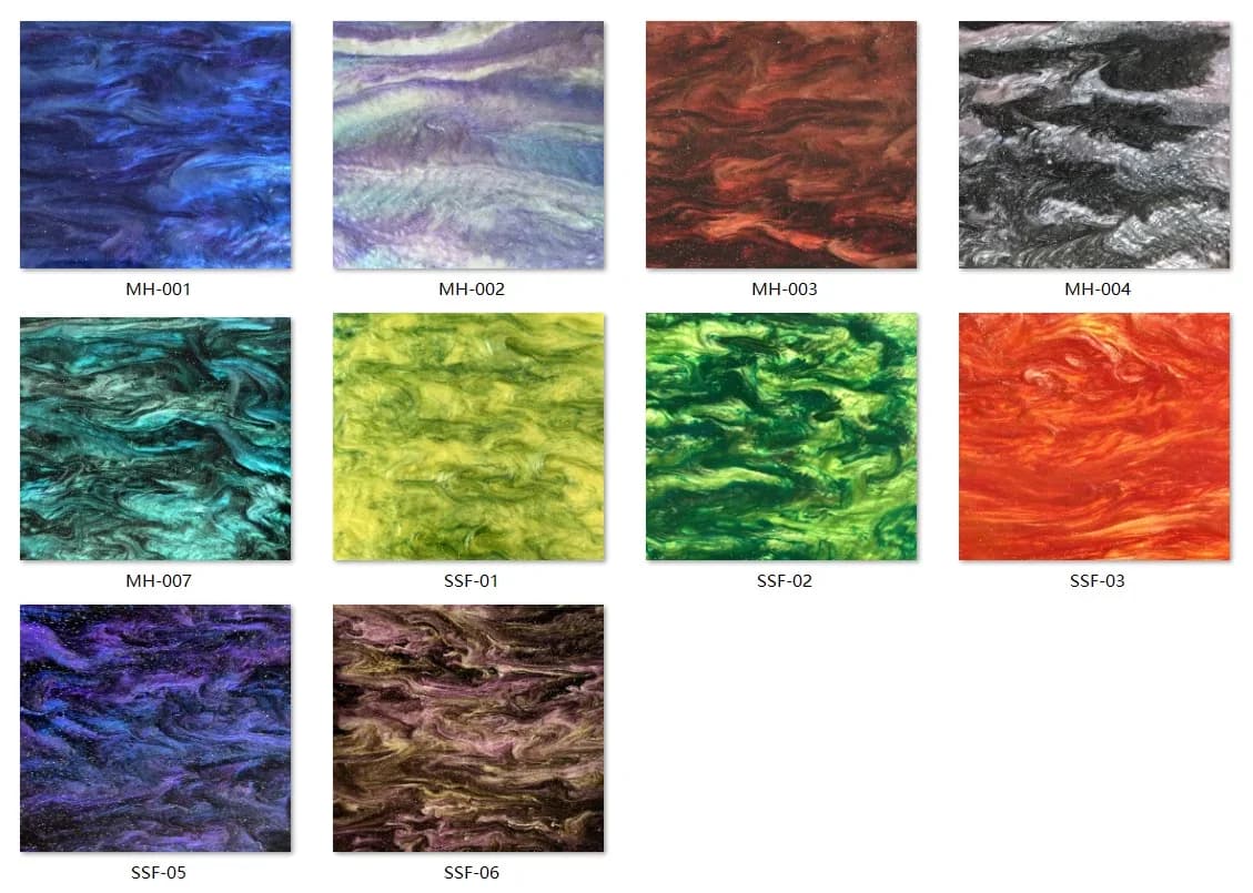 Sparkly PMMA Acrylic Panel 3.0mm Thickness, 10 Color Selections, for Ornaments, Handcrafts & Jewellery Making