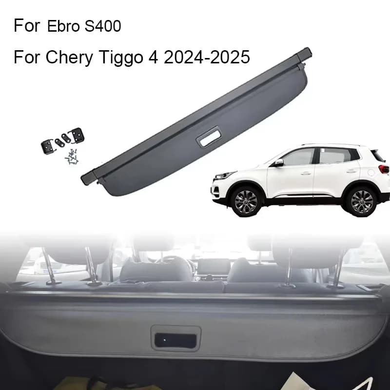 Trunk Curtain Cover Organizer For Ebro S400 For Chery Tiggo 4 2024-2025 1.5/Hev Rear Rack Partition Shelter Shield Shade Storage