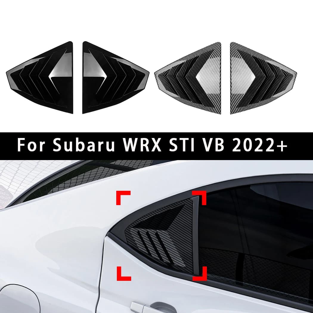 For Subaru WRX STI VB 2022+ Car Shutter Louver Cover Rear Glass Side Window Cap Trim Side Vent Blinds Auto Accessories