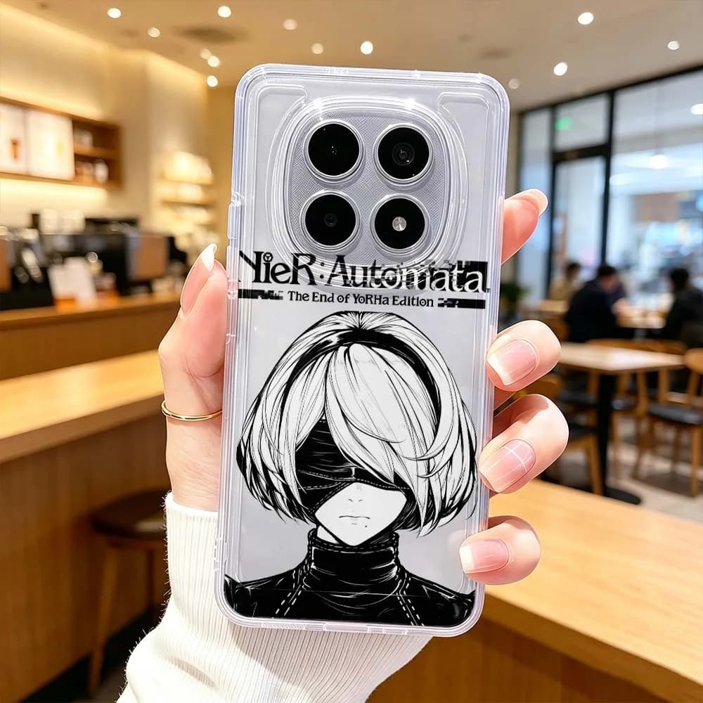NieR Automata Anime Cover For Xiaomi POCO X7 X6 X5 F7 F6 F5 F4 M8 M6 C85 C71 Pro Protective Transparent Phone Case