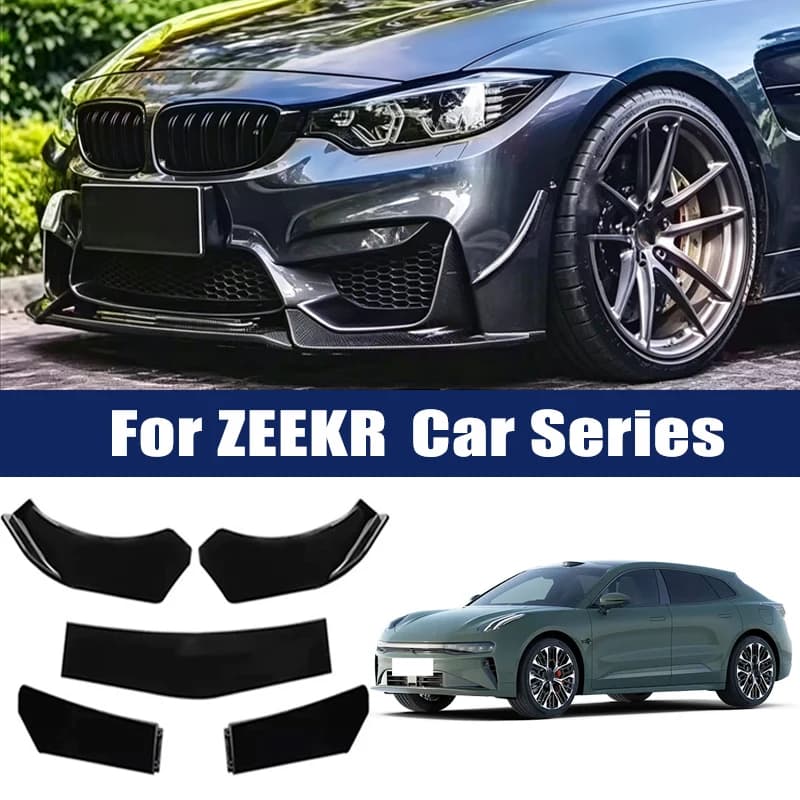 5Pcs ABS Front Bumper Lip Body Kit Spoiler Splitter Canard Trim Exterior Accessories For ZEEKR 001 007 009 X 7X 8X 9X MIX