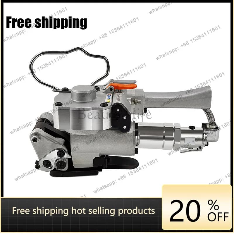 A19/25 Automatic Pneumatic Baler PET Plastic Steel Belt Packaging Belt Strapping Machine Buckle-free Hot Melt Tensioner