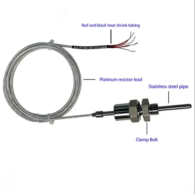 Class PT100 Double Temperature Sensor 1/2'' NPT Thread Stainless Steel IP65 Protection 0.1C Resolution OEM/ODM Customized
