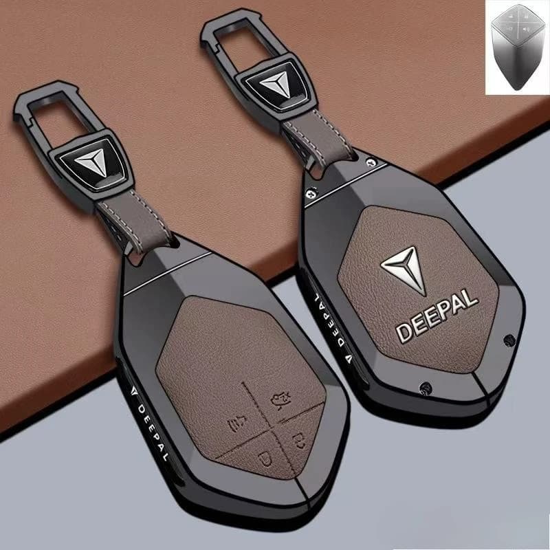 Zinc Alloy Key Fob Cover for Deepal SL03/S05/L07/S07/G318/S7 AD, Heavy Duty Metal Protective Case Shell with Keychain Keybag