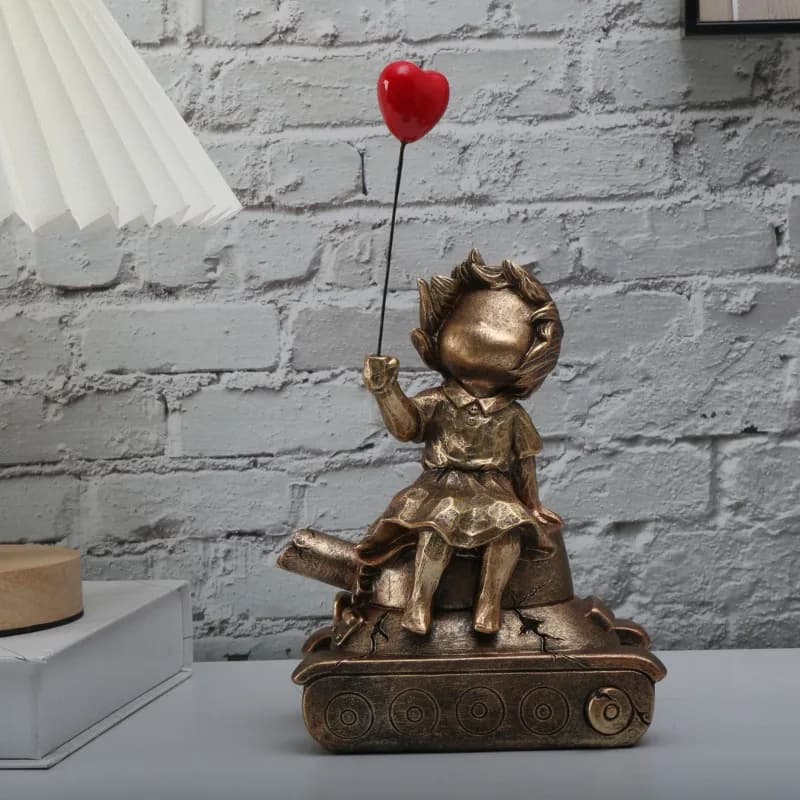 Banksy's Tank Girl Inspired Artwork Modern Sculpture Home Decoration Statue Decoration