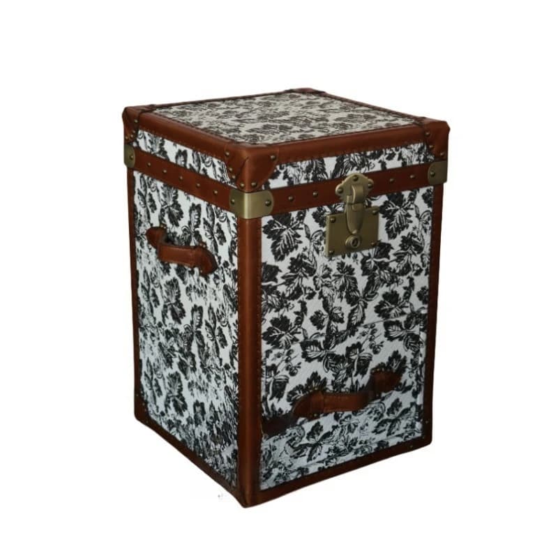 Retro leather sofa side cabinet, living room decoration, bedside table dressing cabinet