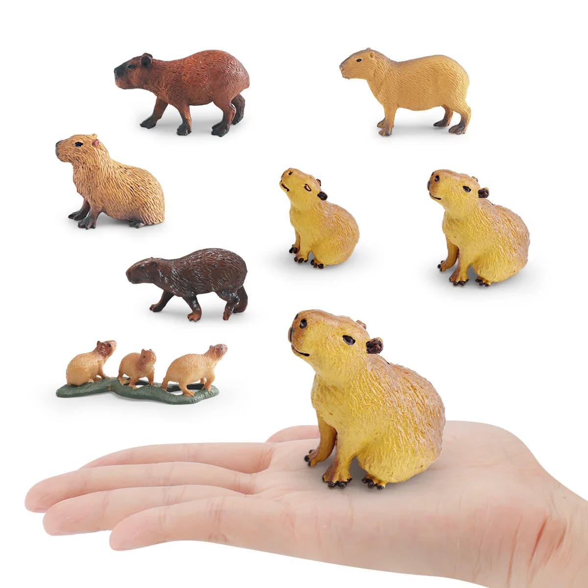 Mini Capybara Model Wild Animal Figurine Solid Simulation Capybara Desktop Ornament Miniatures Decoration Craft Home Decor