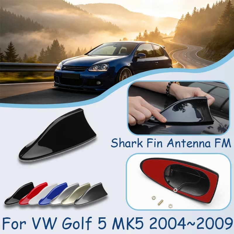 For VW Golf 5 MK5 2004~2009 Shark Fin Antenna FM Signal Super Aerials Amplifier Waterproof Signal Amplifier FM/AM Radio Aerials