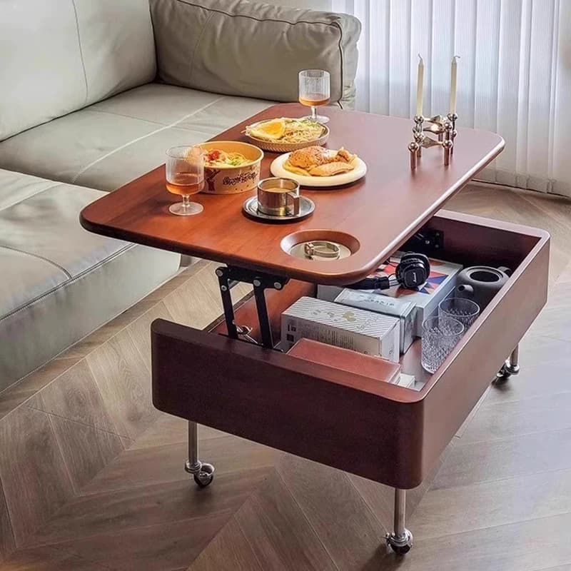 French Vintage Coffee Tables Lift Top Classic Living Room Wheeled Coffee Tables Classic Aesthetic Meubles De Maison Furniture