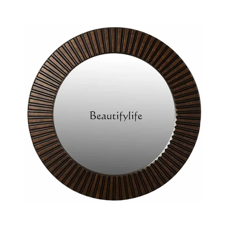 European decorative mirror dining side wall art wall hanging mirror simple enigma mirror round