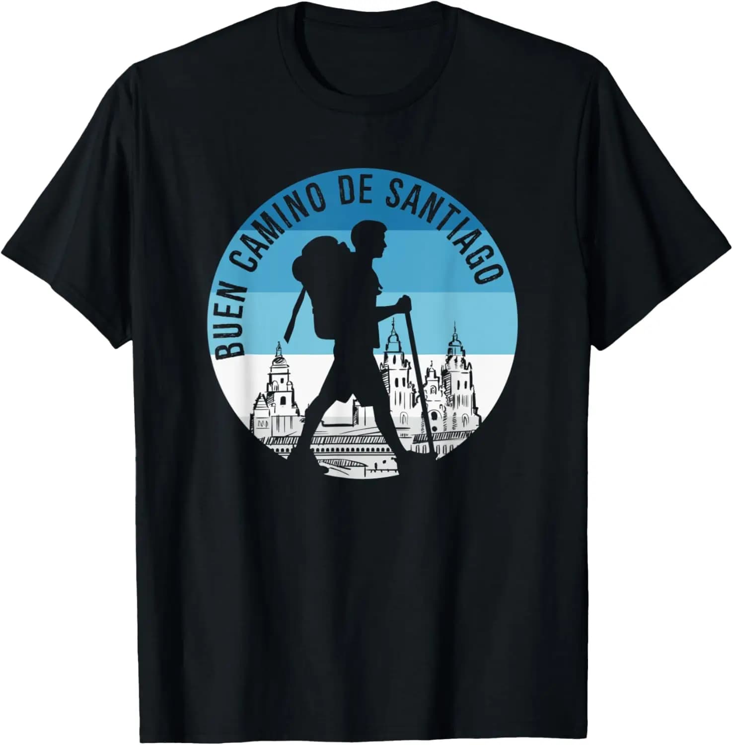 Buen Camino De Santiago De Compostela T-Shirt Short Sleeve Casual 100% Cotton Mens T Shirts