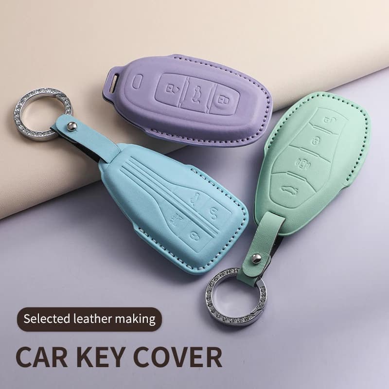 PU Leather Car Remote Key Fob Case Keychain Cover for Hongqi H5 H7 H9 HS3 HS5 HS7 EHS9 L5 L9