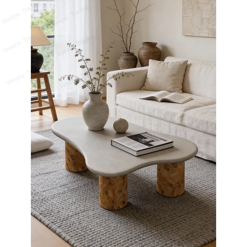 Medieval style solid wood cloud coffee table designer living room high-end coffee table