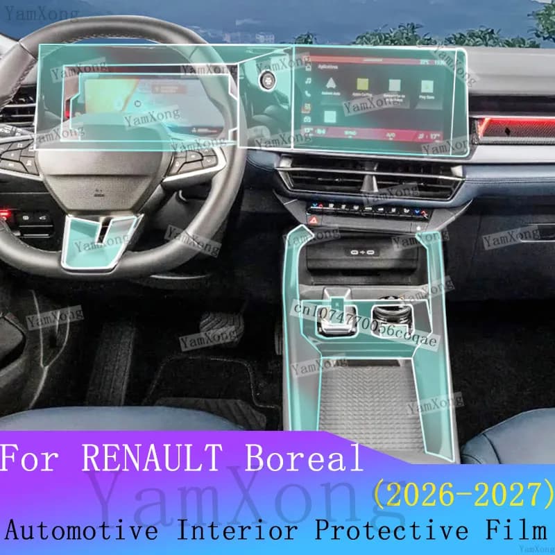 For RENAULT Boreal Car Interior Protection Film Kit Navigation Screen Transparent Sticker Center Console Panel Anti-scratch Film