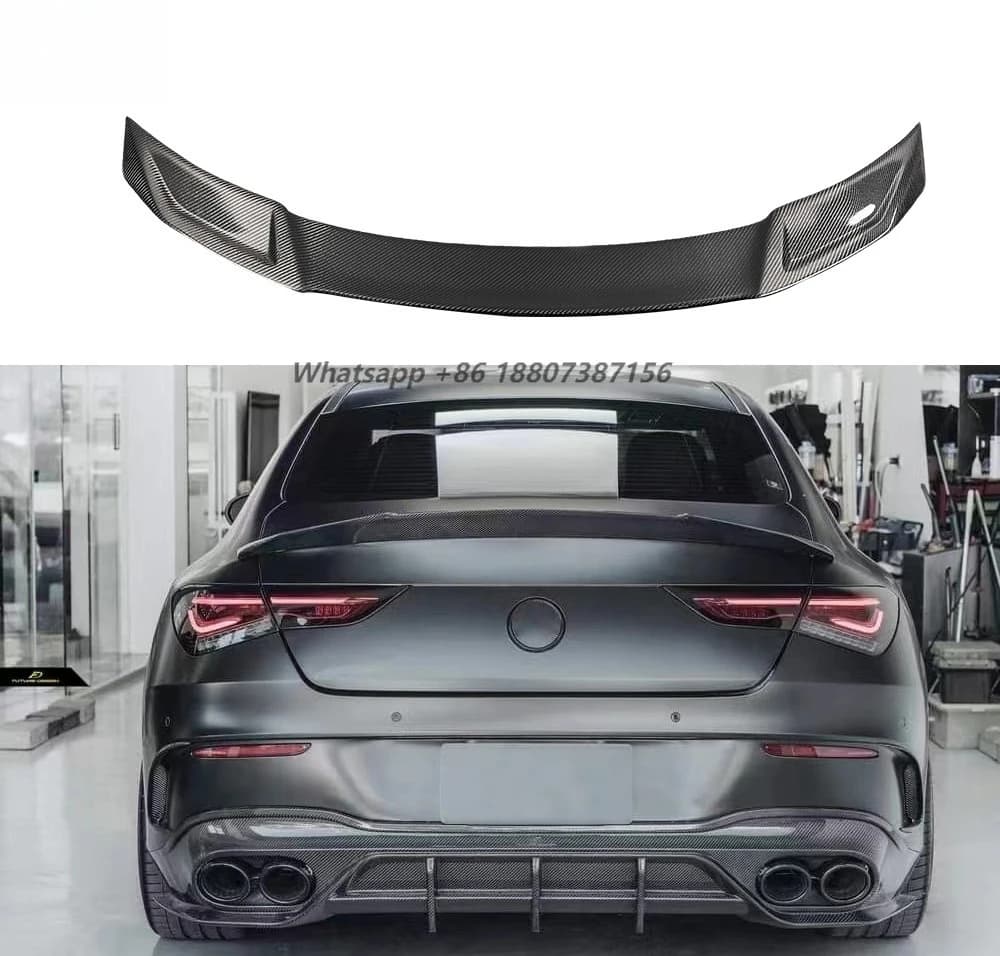 C118 FD Style Carbon Fiber Tail Spoiler for  CLA200 45 260 W118 Adhesive Installation Car Rear Trunk Wing