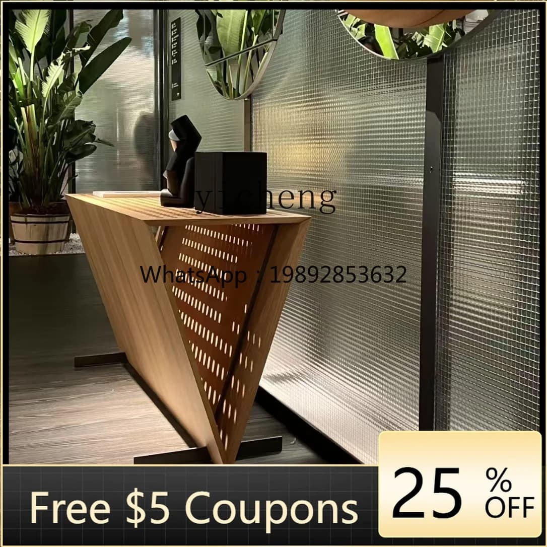 GZ   style solid wood xuanguan table dining side cabinet Nordic minimalist log color art side cabinet