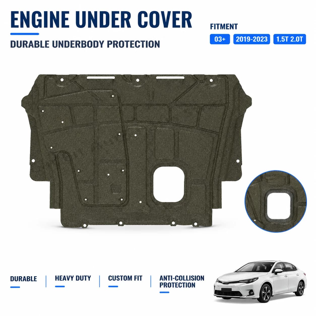 Engine Skid Plate For Lynk&Co 03+ 2019-2023 1.5T 2.0T Heavy Duty Underbody Protection Anti Collision Design Custom Fit
