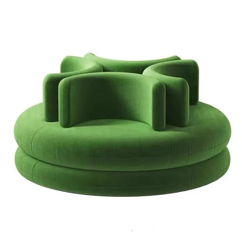 Nordic creative new special-shaped sofa round petal multi-person clothing store hotel reception beauty salon flannel sofa