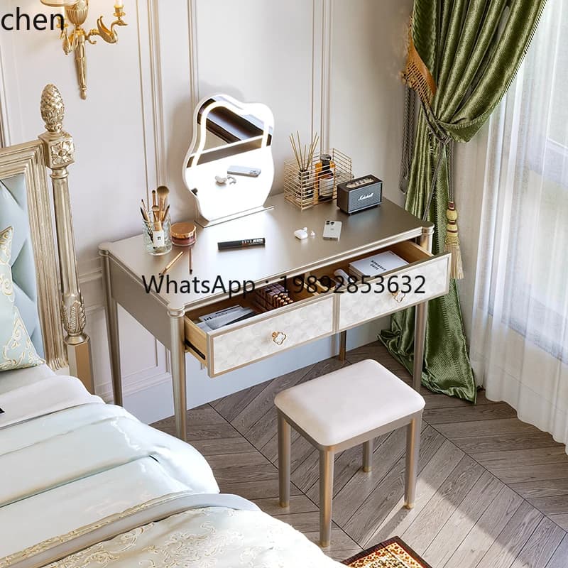 AB  Solid Wood Dressing Table Modern Minimalist Makeup Table Storage Cabinet Makeup Desk