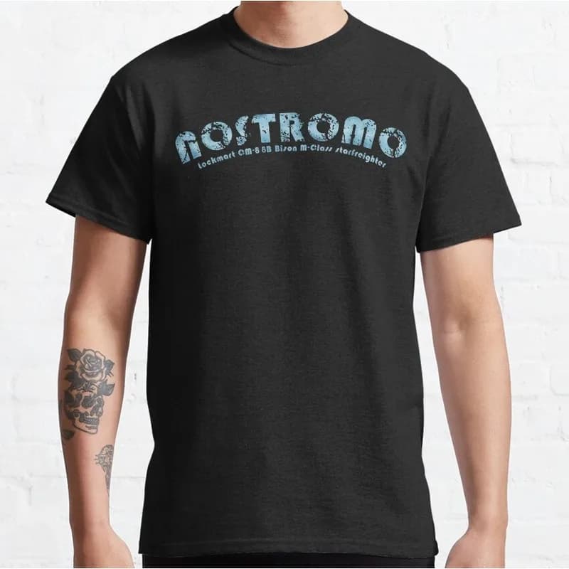 Nostromo Alien Movie Graphic T‑Shirt Vintage Sci‑Fi Horror Xenomorph Print Tee Unisex Short Sleeve Casual Streetwear S-6XL
