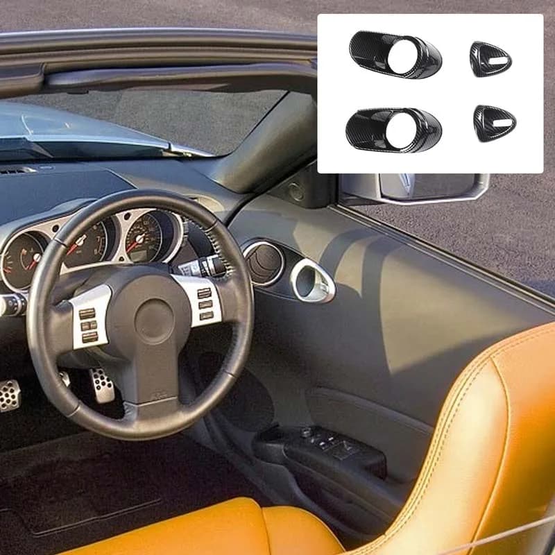 For Nissan 350Z 2003-2006 Car Interior Door Handle Bowl Decorative Sticker ABS Carbon Fiber Car Modification Accessories