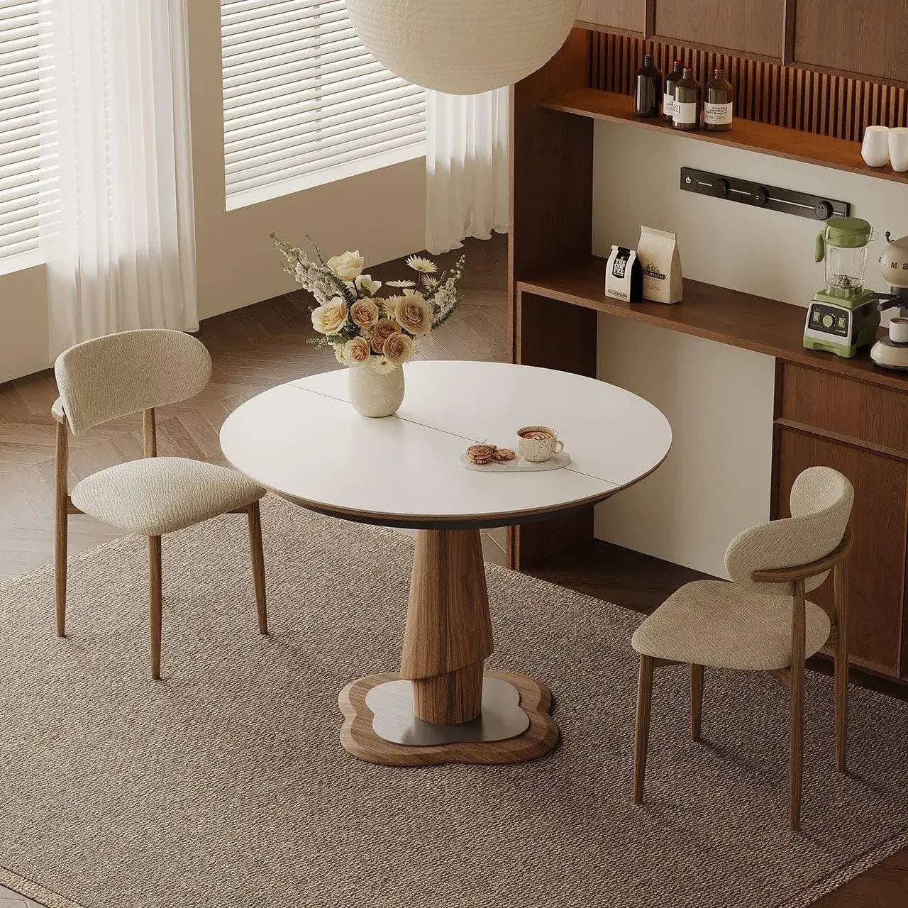 DSA new rock slab dining table retractable medium and ancient style small apartment folding long table simple household variable