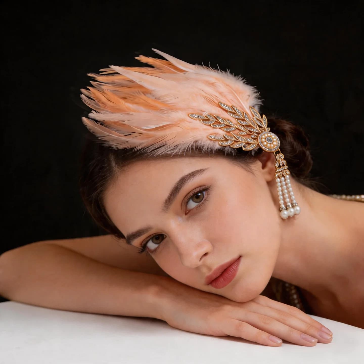 Feather tassel hair clip for stage performance, dance, party, wedding, and formal dress accessories