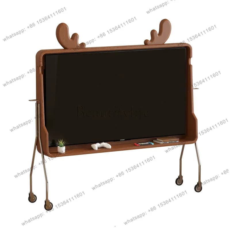 Solid wood retro removable TV cabinet small apartment bracket medium ancient style
