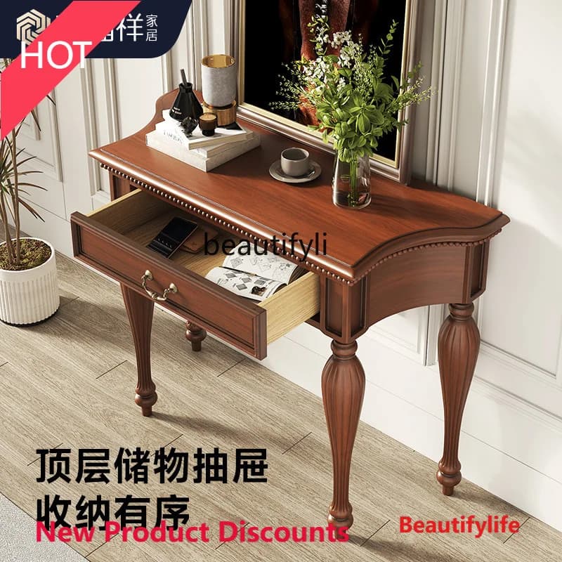 Asmt45 American solid wood entrance table, aisle storage cabinet against the wall table, foyer solid wood entrance table