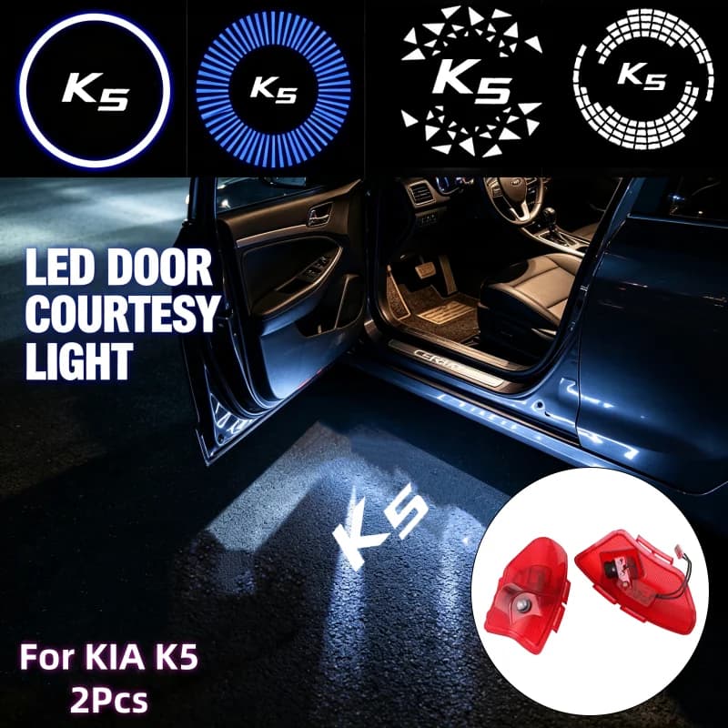 2Pcs LED Ghost Logo Projector Car Door Welcome Courtesy Shadow Light For KIA K5 2011‑2016 Ghost Shadow Projector Lamp Accessorry