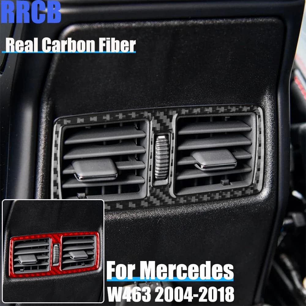 Real Carbon Fiber Car Accessories Rear Air Vent Soft Cover Sticker For Mercedes-Benz G Class W463 G500 G55 G63 G550 2004-2018