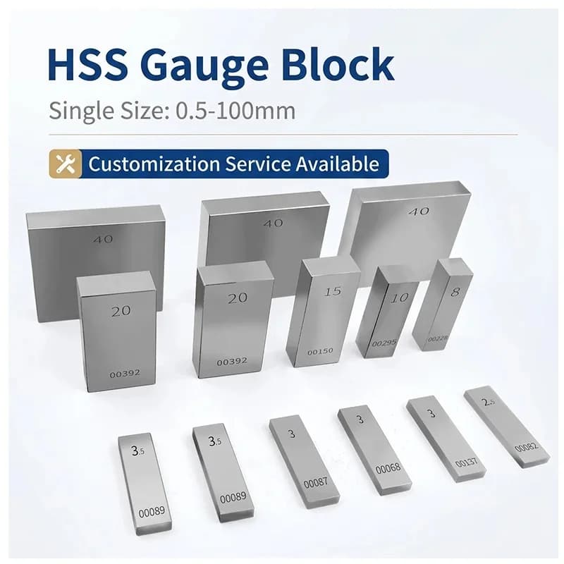 Gauge Block 1Pc, Accuracy ≤0.5μm, HSS Rectangular Calibration Block for Calipers, Micrometers & Measuring Tools Customizable