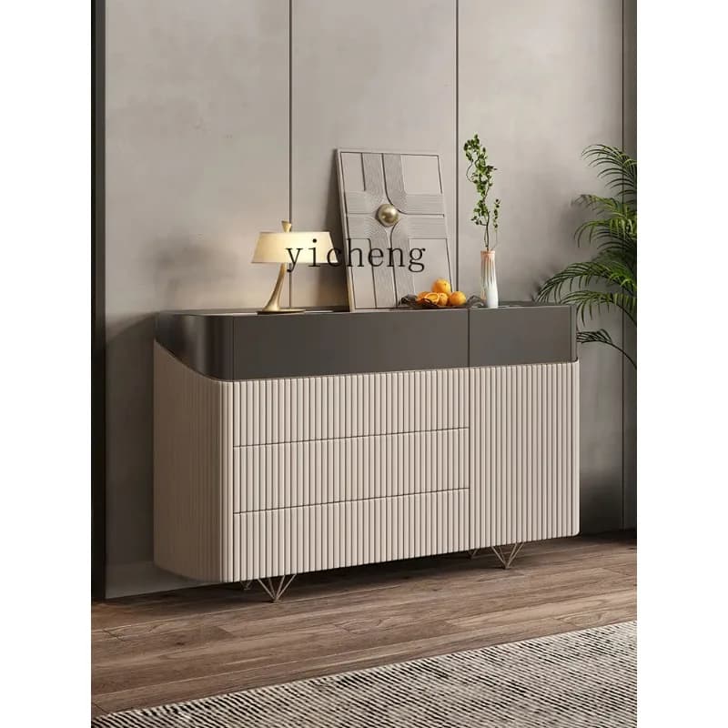 Rock Slab Dining Side Cabinet, Locker, Light Luxury, High-end Door Cabinet, Living Room Storage CabinetD24