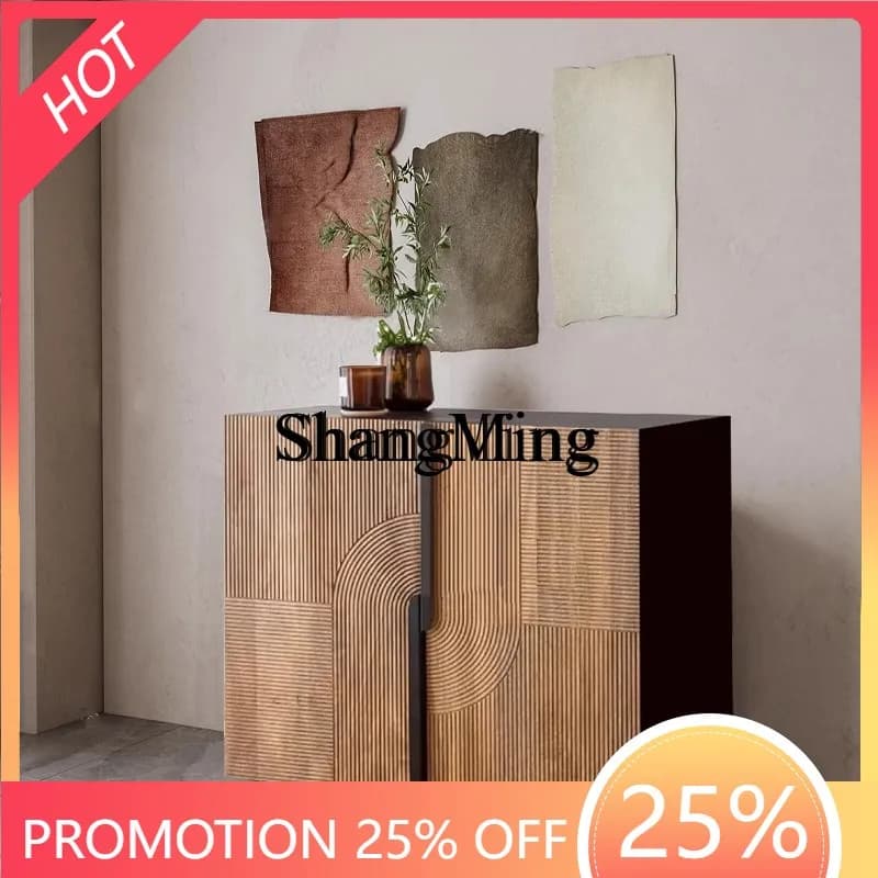 CL style all solid wood dining side cabinet living room locker entry shoes tea decoration entrance storage cabinet